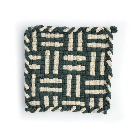 FOREST Pine & Flax Handwoven Potholder