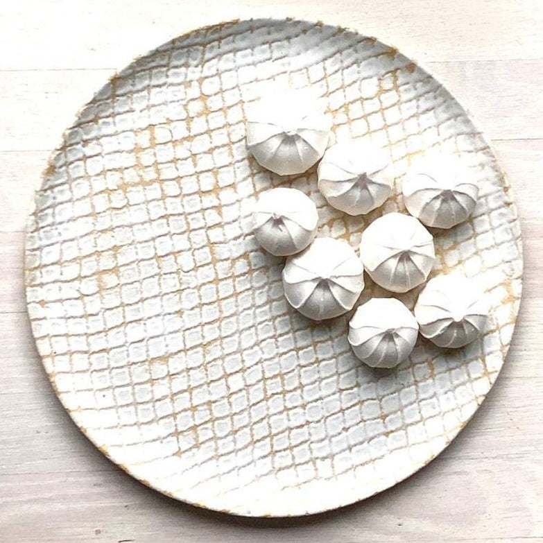 Shop Handcrafted Large Round Serving Platter Eggshell Wash The Dowry
