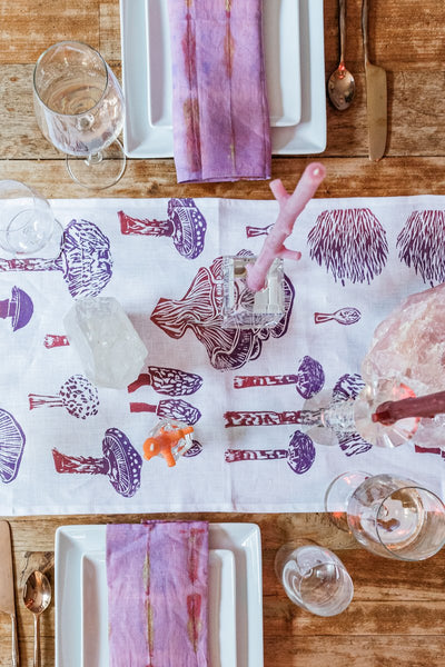 Shibori Golden Berry Linen Napkin