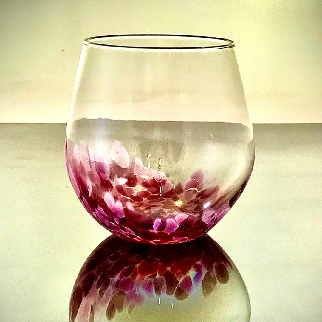 Shop American Made Handblown Cheers Stemless Red Wine Glass The