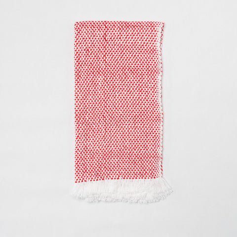 KD Weave Red + White Hand Towel