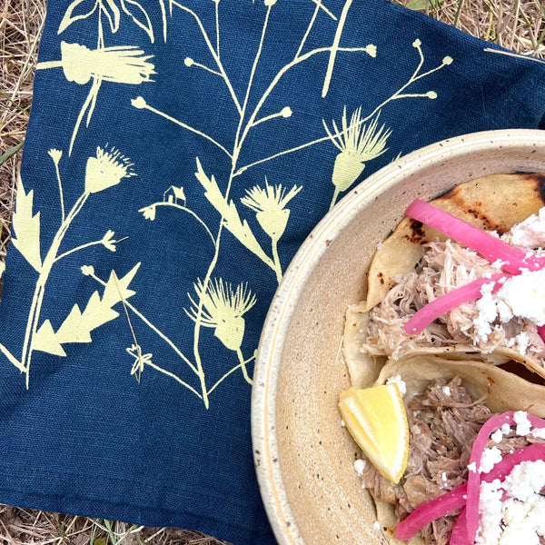 Wild Weeds Linen Tea Towel
