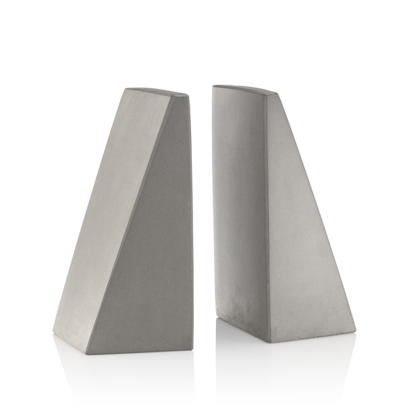 Angular Gray Bookends, Set of 2