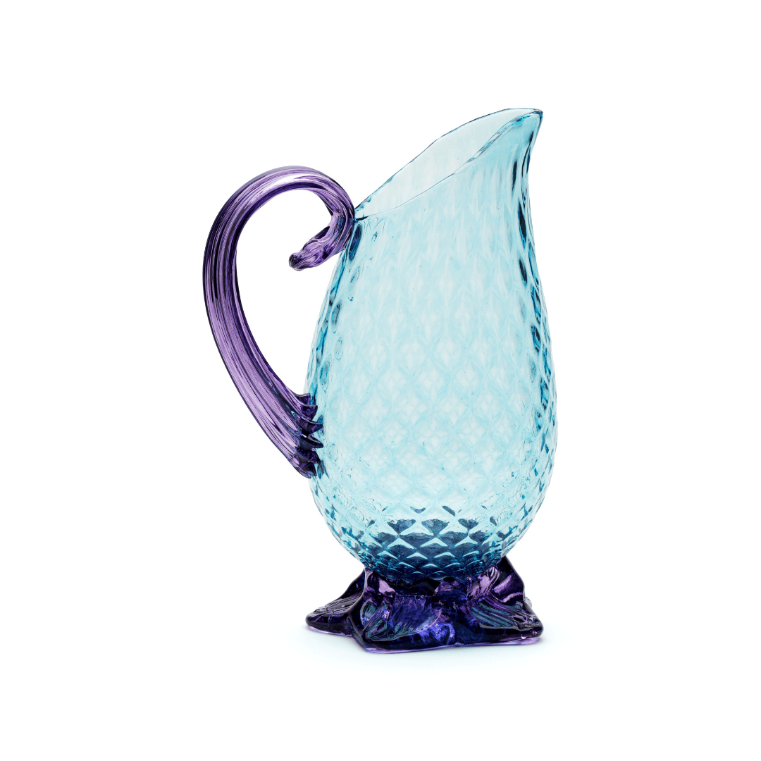Aqua and Purple Pineapple Pitcher