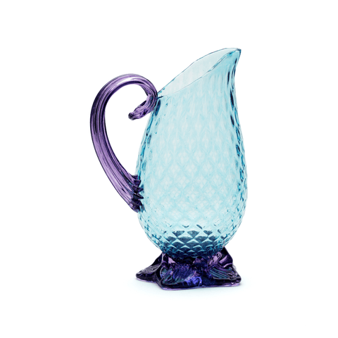 Aqua and Purple Pineapple Pitcher
