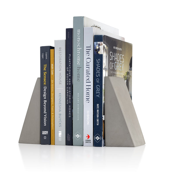 Angular Gray Bookends, Set of 2