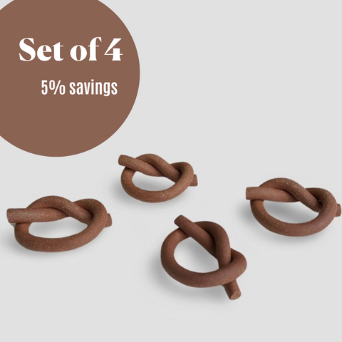 Brick Knot Napkin Ring, Set of 4