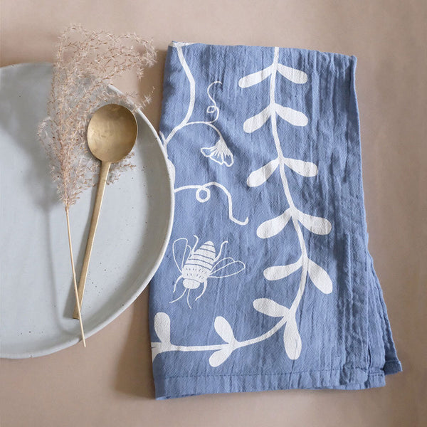 Nasturtium Blueberry Tea Towel