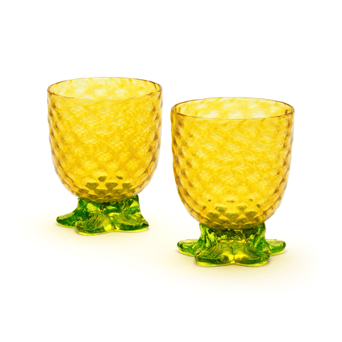 Gold Pineapple Goblet, Set of 2