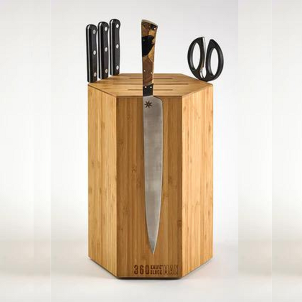 Personalized Honey Bamboo Max Knife Block