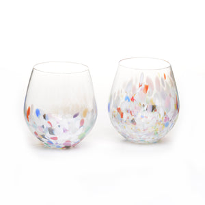 Rainbow Stemless Wine Glass