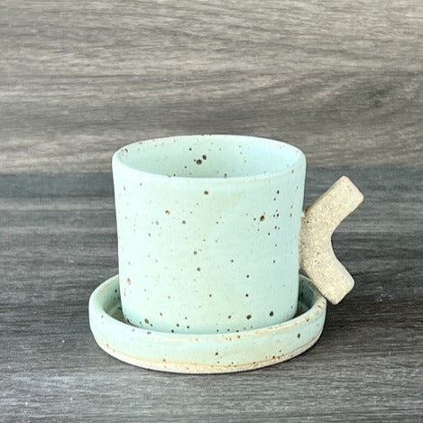 Sea Foam Twiggy Espresso Cup & Saucer