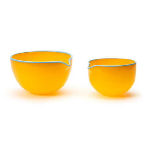 Marigold Spouted Glass Bowl, Medium
