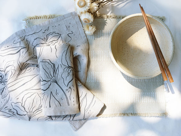 Iris Flax Linen Tea Towel
