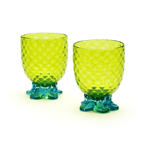Lime Pineapple Goblet, Set of 2