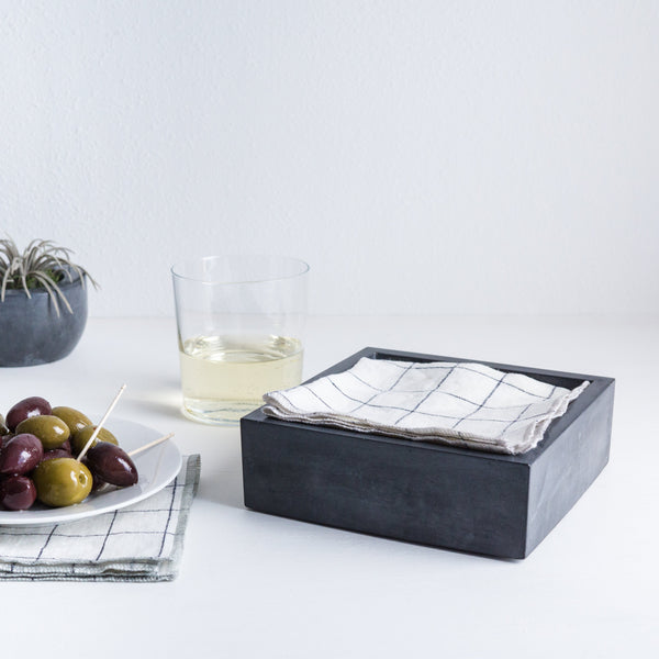 Concrete Cocktail Napkin Holder, Charcoal