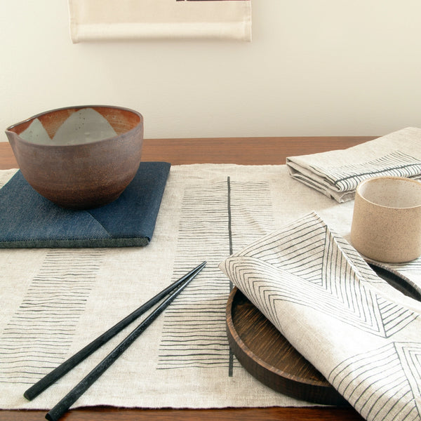 Ploma Charcoal on Stone Table Runner