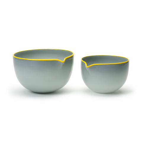 Stratus Grey Spouted Glass Bowl, Small