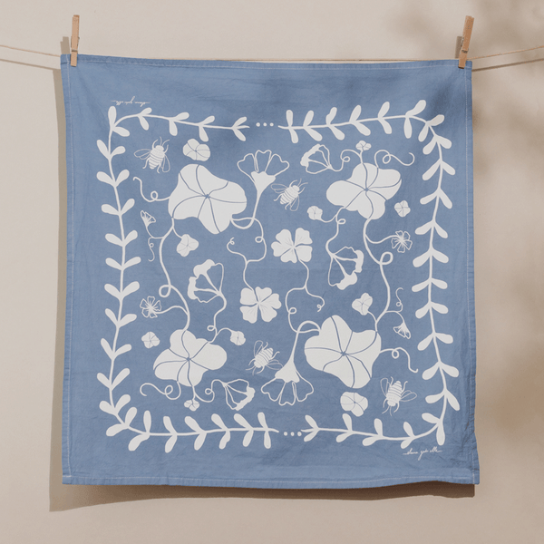 Nasturtium Blueberry Tea Towel