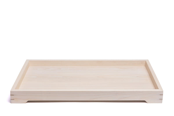 Modern Wooden Tray with Brass Details