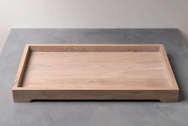 Modern Wooden Tray with Brass Details