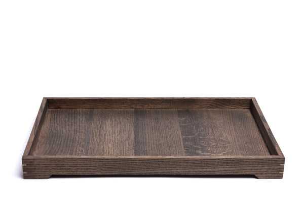 Modern Wooden Tray with Brass Details