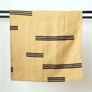 Lines Navy on Citron Napkin