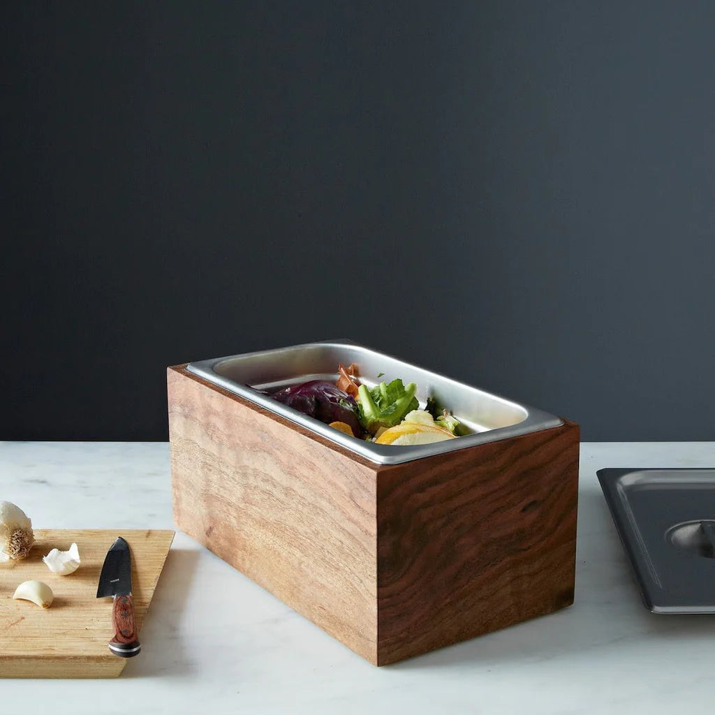 Noaway Countertop Compost Bin, Walnut