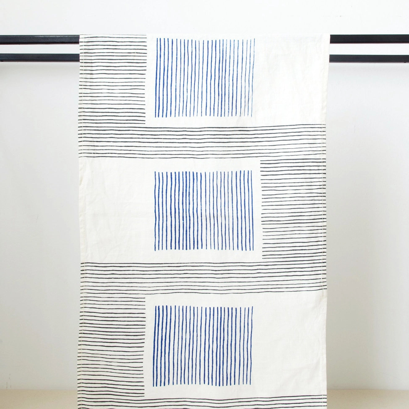 Duo Blau Charcoal on Ivory Tea Towel
