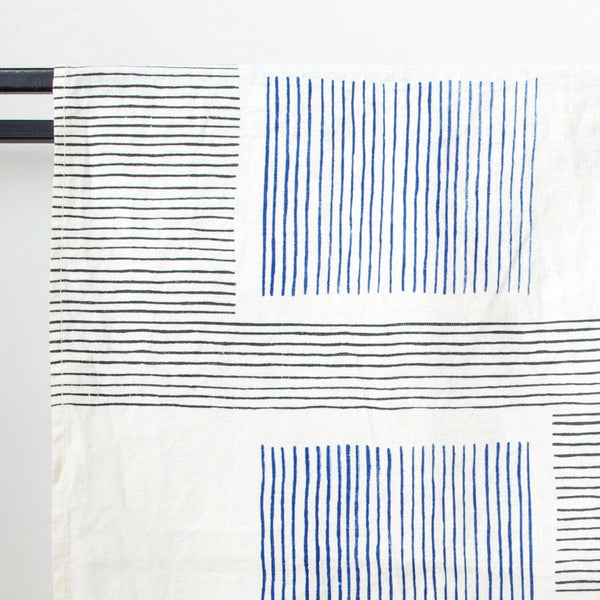 Duo Blau Charcoal on Ivory Linen Napkin