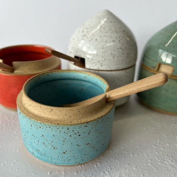 Robin's Egg Sugar Bowl with Lid