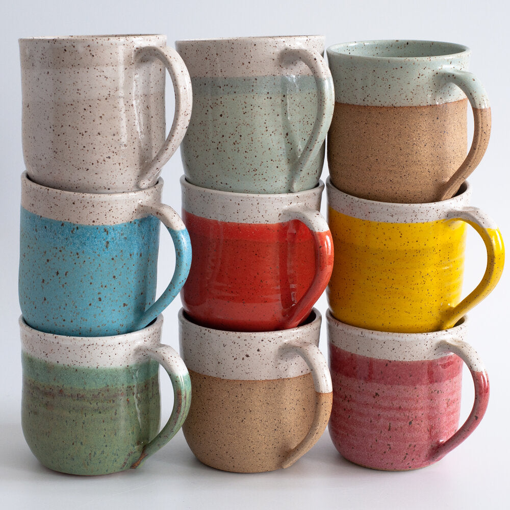 Shop Hand-Thrown, Two-Toned Glazed, Ceramic Mugs | The Dowry