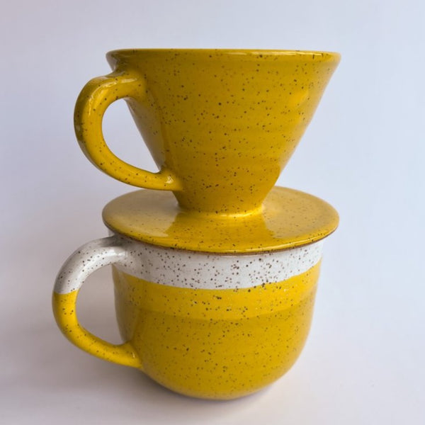 Yellow Coffee Pour Over W/ Handle
