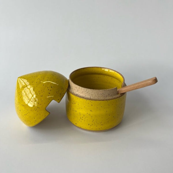 Yellow Sugar Bowl with Lid