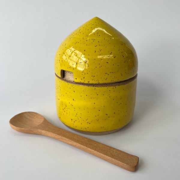 Yellow Sugar Bowl with Lid