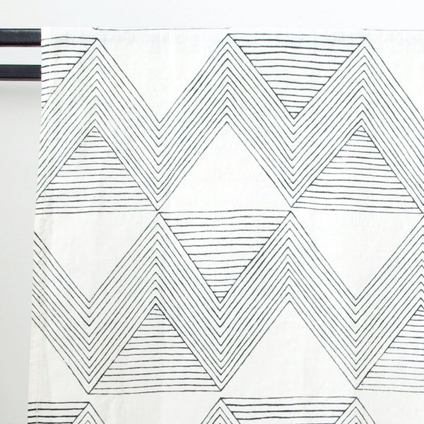 Zig Zag Charcoal on Ivory Napkin