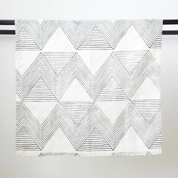 Zig Zag Charcoal on Ivory Napkin