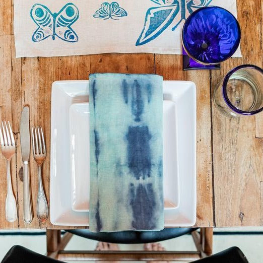 Shibori Ocean Linen Napkins