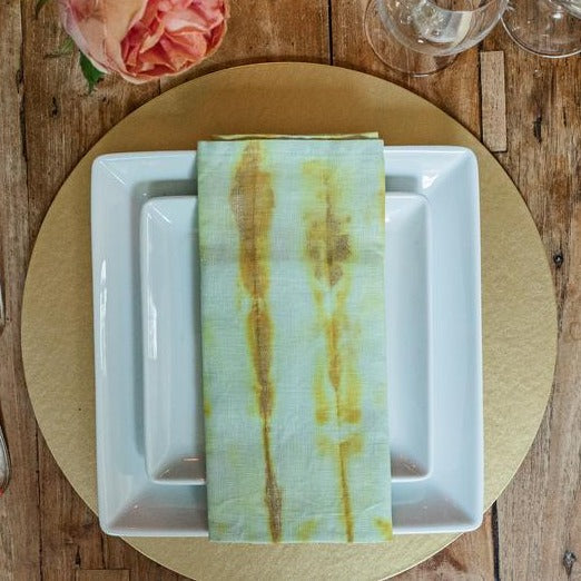 Shibori Citrone Linen Napkins