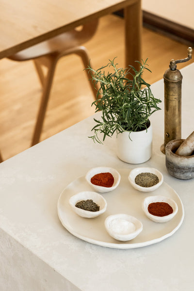 Sarah Seder Plate in Blanc