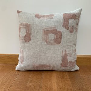 Windows Oatmeal Linen Pillow in Terracotta