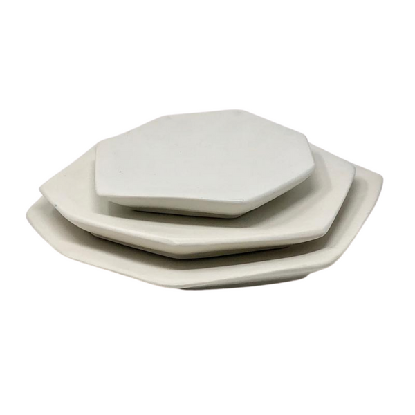 Formation White Plate Setting, Set of 3