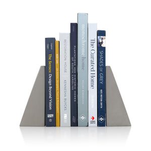 PLC Angular Gray Bookends, Set of 2