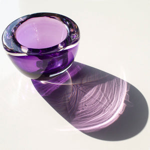 Thick Glass Amethyst Salt Cellar