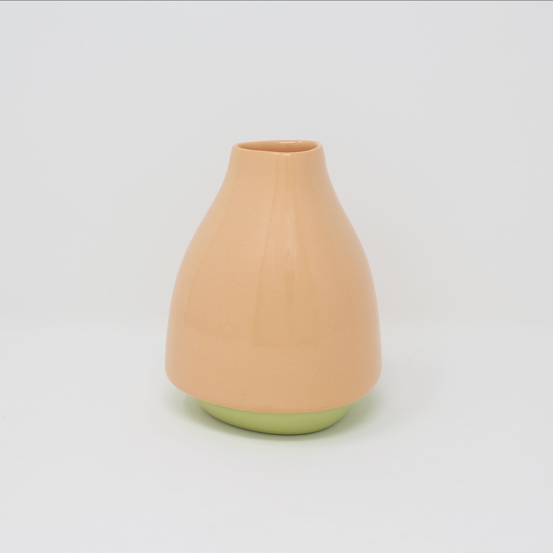 Orange Chartreuse Bottom Curve Bottle Vase