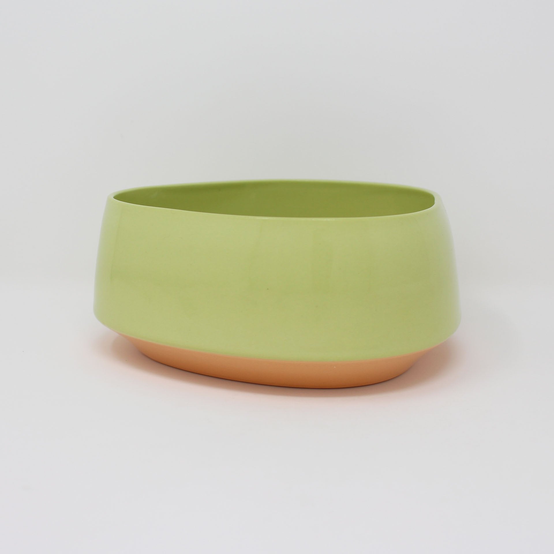 Chartreuse Orange Bottom Curve Cereal Bowl