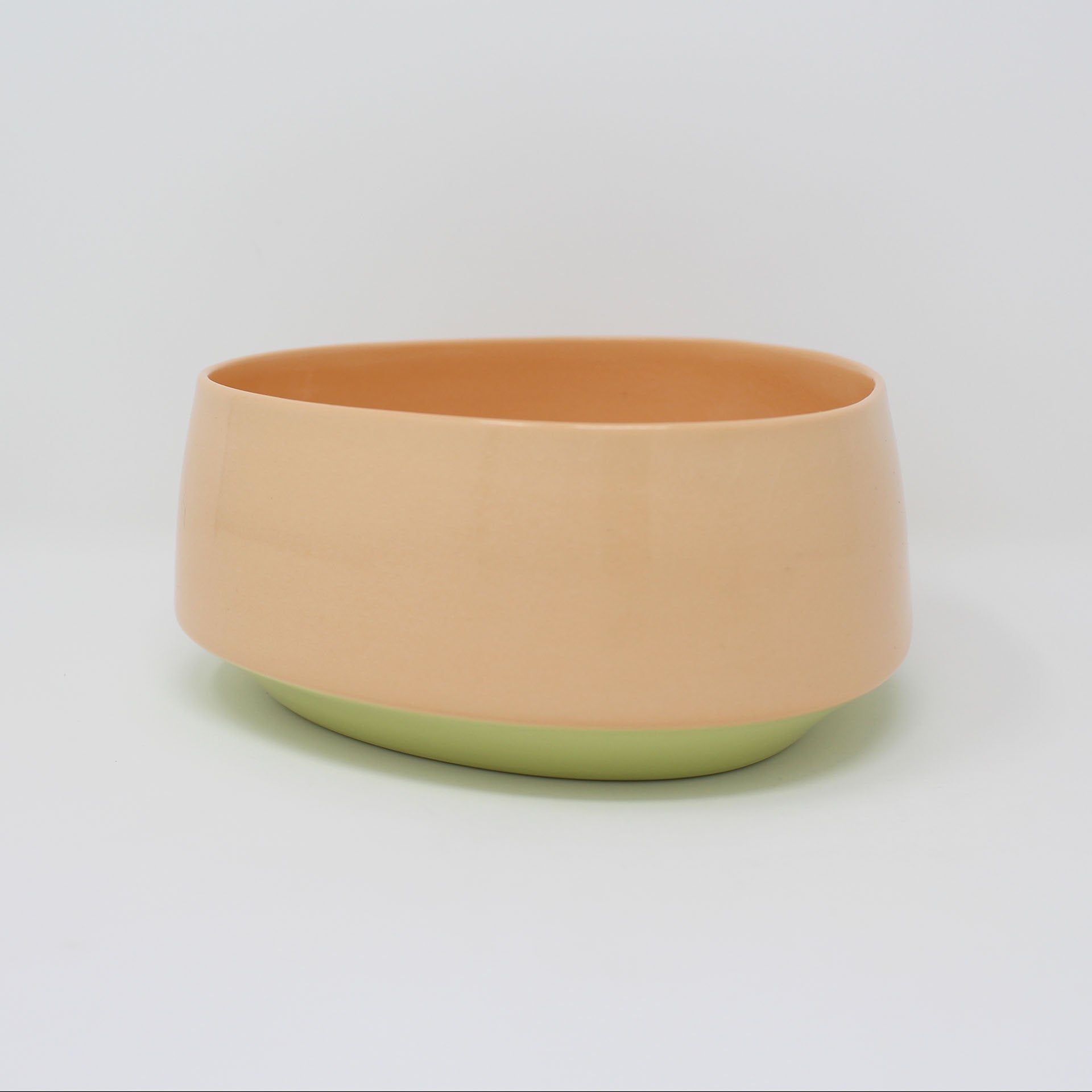 Orange Chartreuse Bottom Curve Cereal Bowl