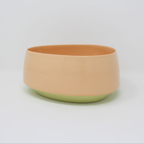 Orange Chartreuse Bottom Curve Cereal Bowl