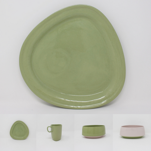 Avocado Bottom Curve Place Setting, 4-piece