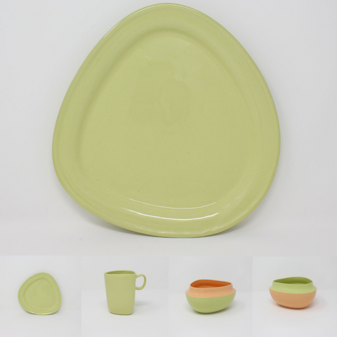 Chartreuse Top Curve Place Setting, 4-piece
